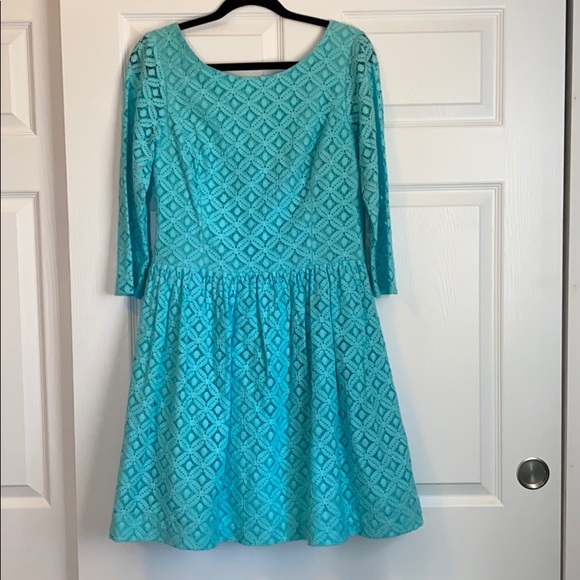 Lilly Pulitzer Lori XO Lace Dress in Shorely Blue - Picture 1 of 4